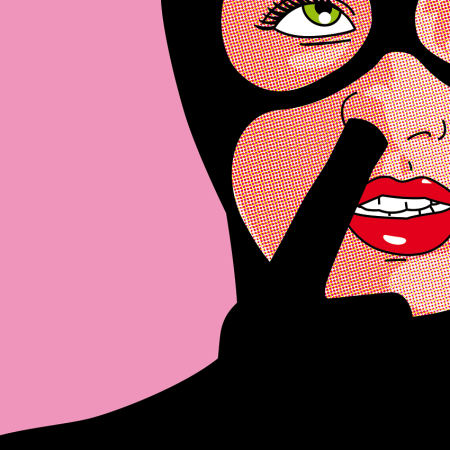 Поп арт женщина кошка