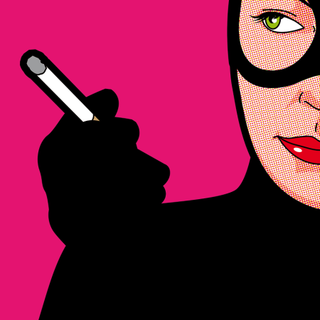 Арт женщина кошка Greg. Guallimn