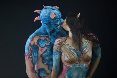 Боди арт день влюбленных