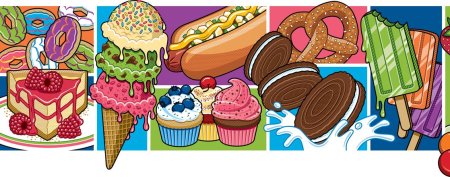 Сладости в стиле поп арт