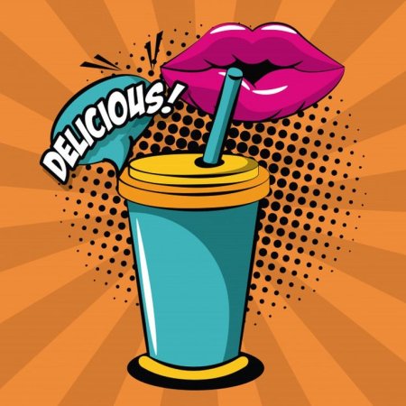 Коктейль в стиле поп арт