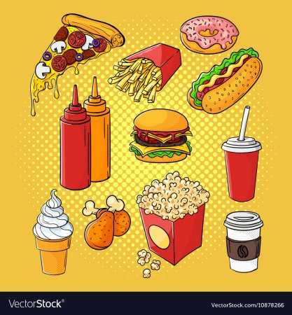 Еда в стиле поп арт