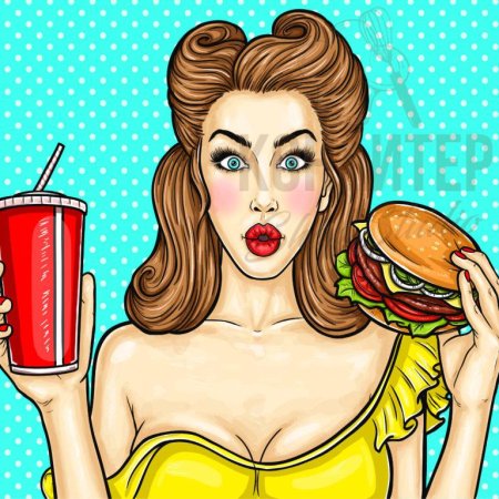 Еда в стиле поп арт