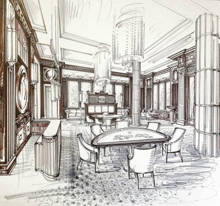 Дизайнерские зарисовки интерьера