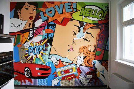 Интерьер в стиле поп арт скетч