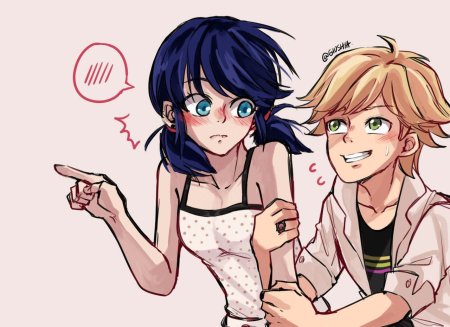 Маринетт и Адриан аниме