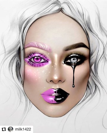 Фантазийный макияж эскиз