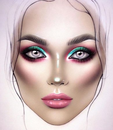 Фантазийный макияж эскиз