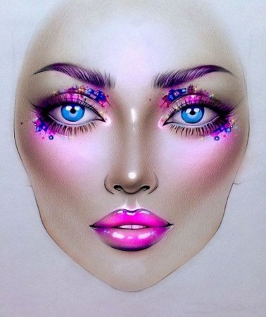 Фэшн иллюстрации макияж