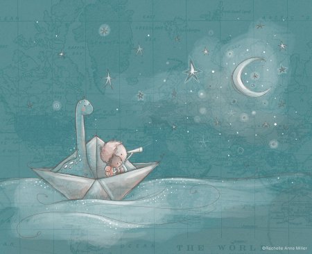 Бумажный кораблик акварель