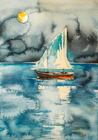 Пейзаж с корабликом