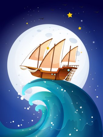 Кораблик на волнах для детей