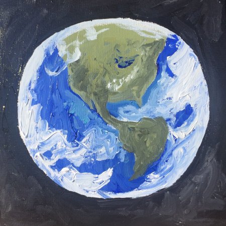 Планета земля акварелью