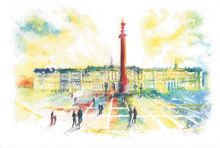 Анна Соколова открытки СПБ акварель
