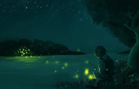 Поляна светлячков аниме