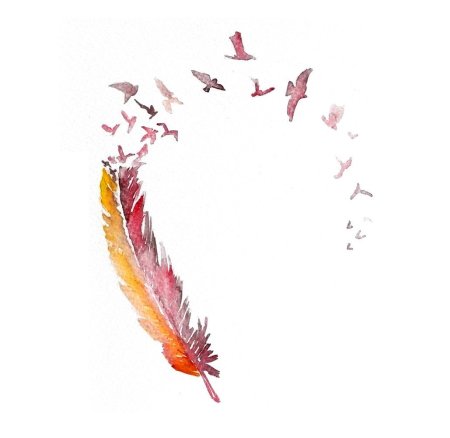 Голубое перо арт