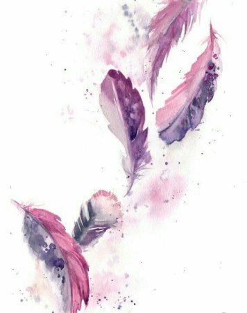 Перья Зентангл акварель