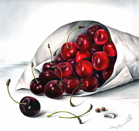 Натюрморт с вишнями