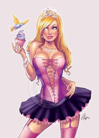 Девушка с кошкой арт