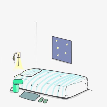 Иллюстрация удобная кровать