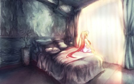 Девушка в комнате арт