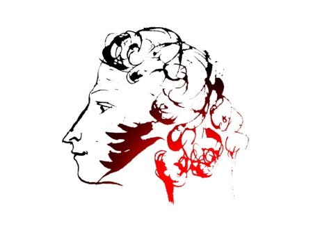 Профиль Пушкина на белом фоне