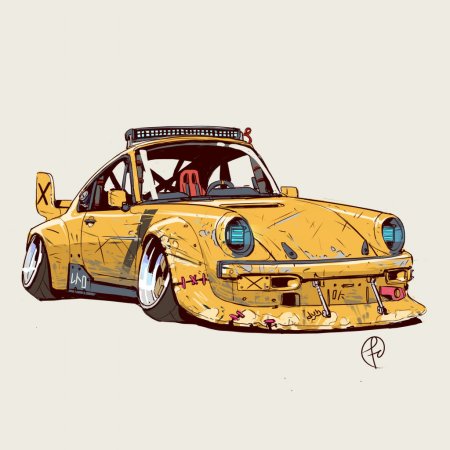 Автомобиль в мультяшном стиле