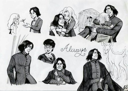 Северус Снегг и Лили карандашом