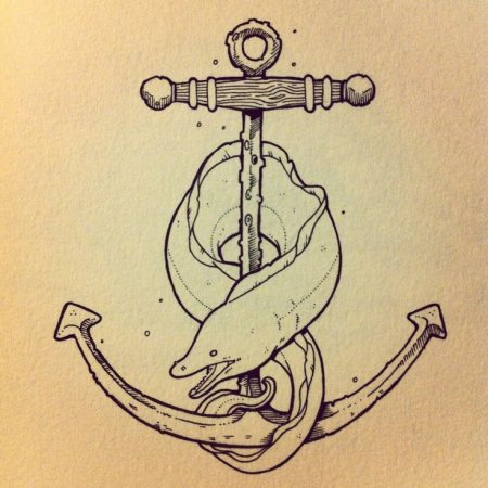 Якорь гравюра