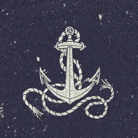 Якорь на черном фоне