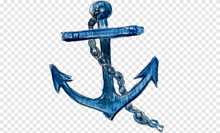 Якорь нарисованная акварелью
