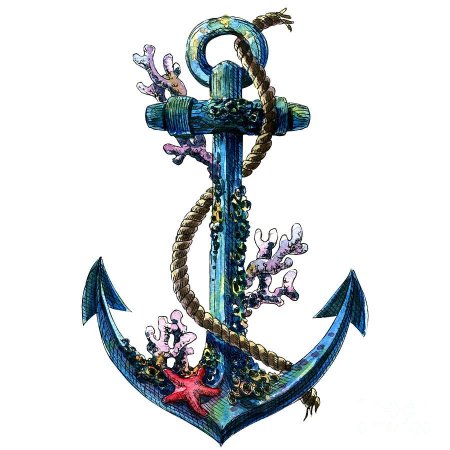 Якорь на красивом фоне