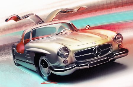 Mercedes 300sl Постер