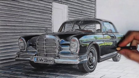 Рисунки ретро Мерседеса