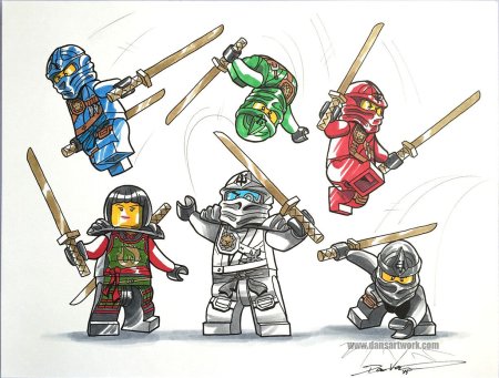 Лего Ниндзяго арт вся команда ниндзя