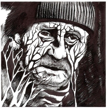 Старик рисунок