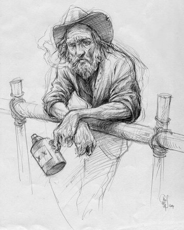 Старик эскиз