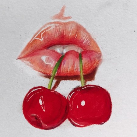 Губы с вишней