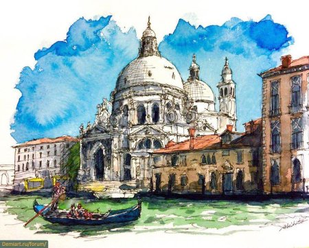 Скетчинг Италия Венеция