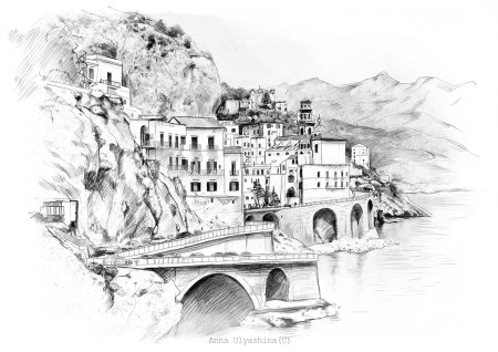Итальянские пейзажи в графике
