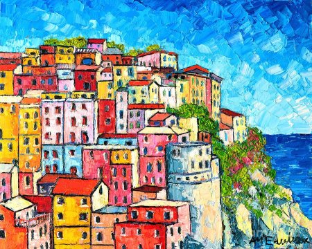 Чинкве-Терре Италия картины красками