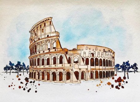 Древний Рим Колизей нарисованный