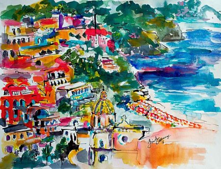 Amalfi Italy рисунок