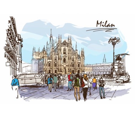 Миланский собор скетч