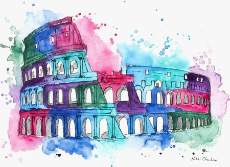 Италия акварель