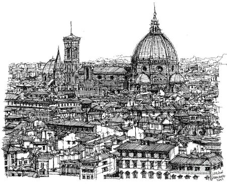 Санта-Мария-дель-Фьоре Флоренция зарисовка
