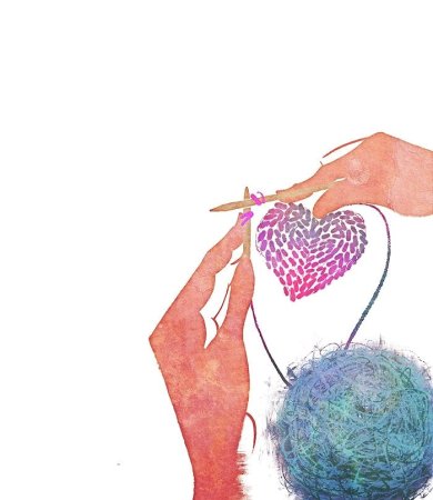 Девушка вязальщица арт