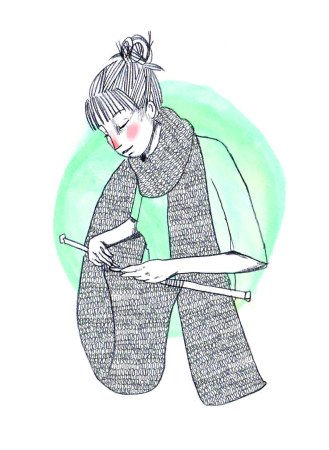 Иллюстрации вязальщица