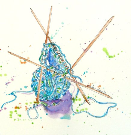 Акварельные иллюстрации Knitting