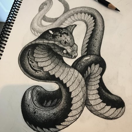 Змея с капюшоном тату